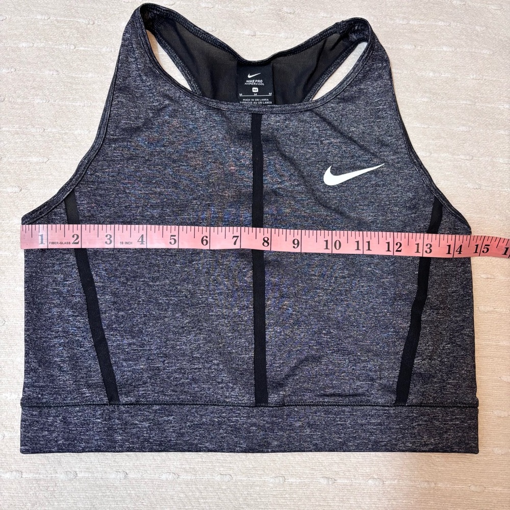 NIKE PRO HYPERCOOL CROPPED TRAINING TANK - BLACK/ HEATHER Size M - Picture 9 of 12